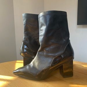 Leather Ankle Pointed Toe Boots